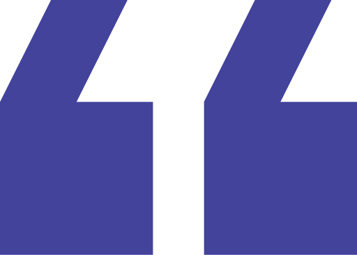Blue quotation marks on a black background.